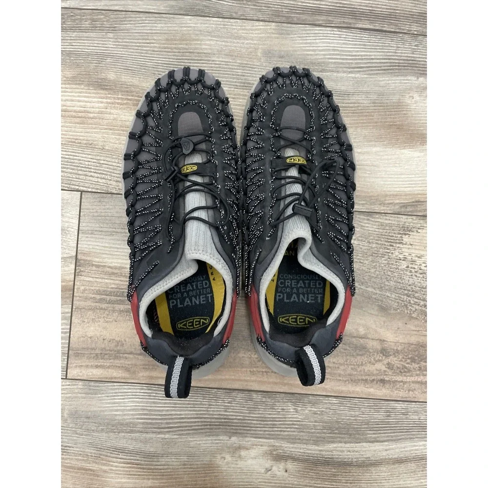Keen Uneek SNK Sneaker Sandals Mens 8.5 Black Braided Cord Hiking Shoes